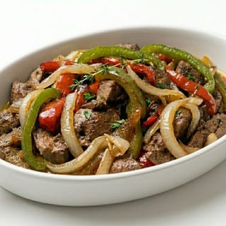 Sautéed liver with onions and peppers: Filetillo de HIGADO