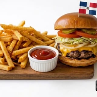 Dominican Cheese Burger w/ fries