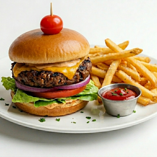 Impossible Burger Served w/ fries.