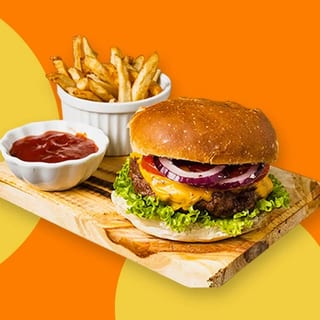 Dominican Burger w/ fries 