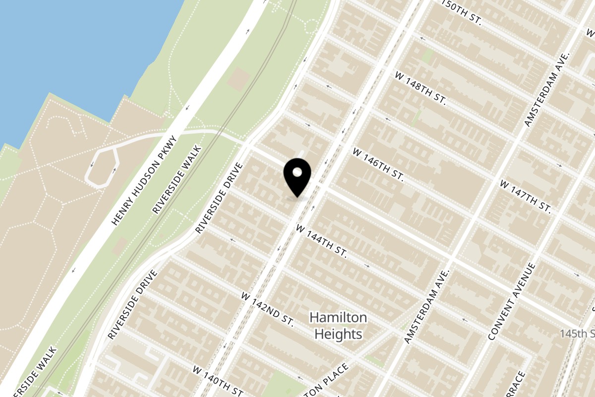 Map showing the location of Caridad Restaurant on 3533 Broadway in New York
